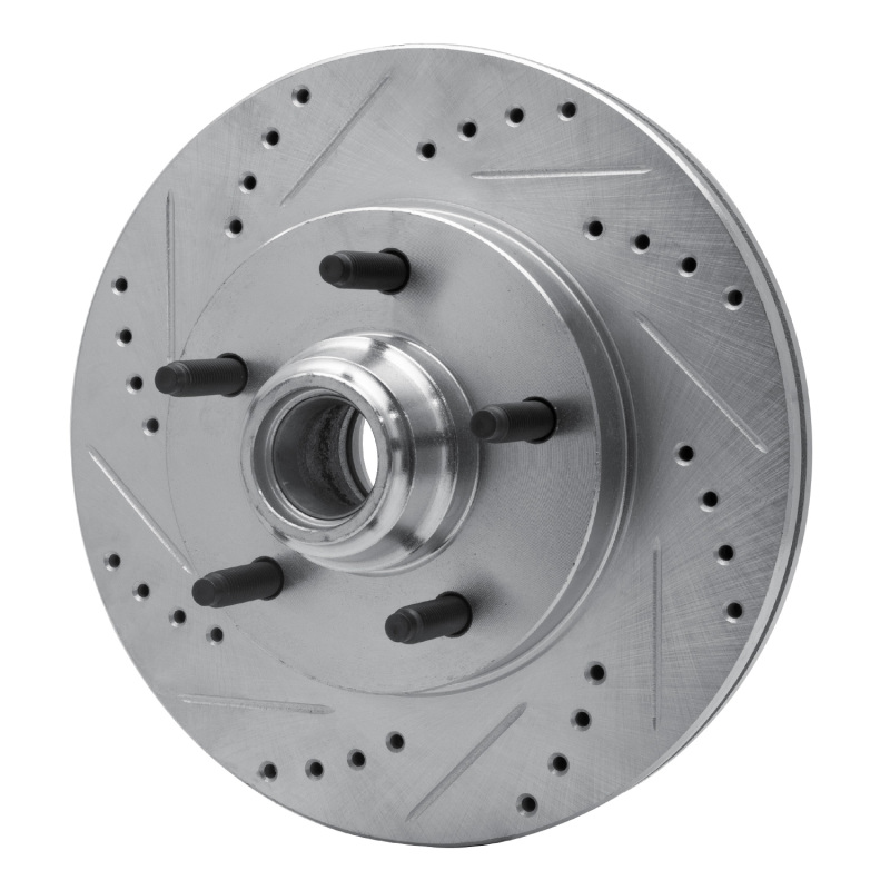 Ford F-150 Brake Rotor (1) - Front Left - R1 Concepts - Drilled & Slotted - Silver - `00-`04